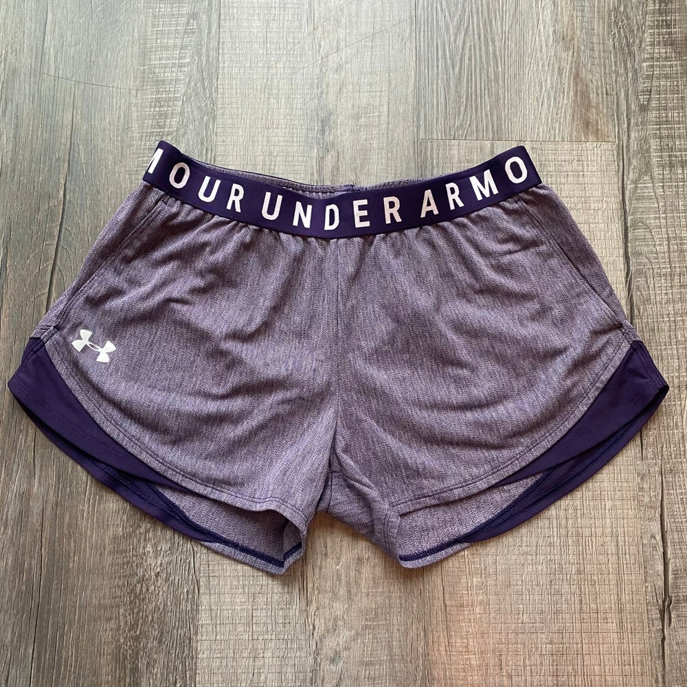 UNDER ARMOUR WOMEN'S PLAY UP TWIST SHORTS 3.0 ACTIVEWEAR PURPLE Medium